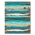 Coastal Beach House Striped Ocean Scene Rug