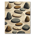 Minimalist Zen Pebble Sand Swirl Rug