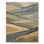 Abstract Earth Tones Winding Hills Rug