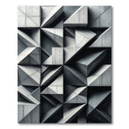 Geometric Concrete Facet Sculpture Rug