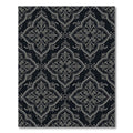 Dark Gray Damask Floral Scroll Rug