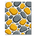 Modern Yellow Gray Pebble Arrangement Rug