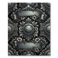 Antique Gray Floral Scrollwork Emblem Rug