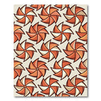 Retro Orange Pinwheel Swirl Rug
