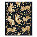 Playful Golden Tabby Cat Silhouette Rug