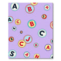Whimsical Alphabet Circles Lavender Rug