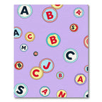 Whimsical Alphabet Circles Lavender Rug