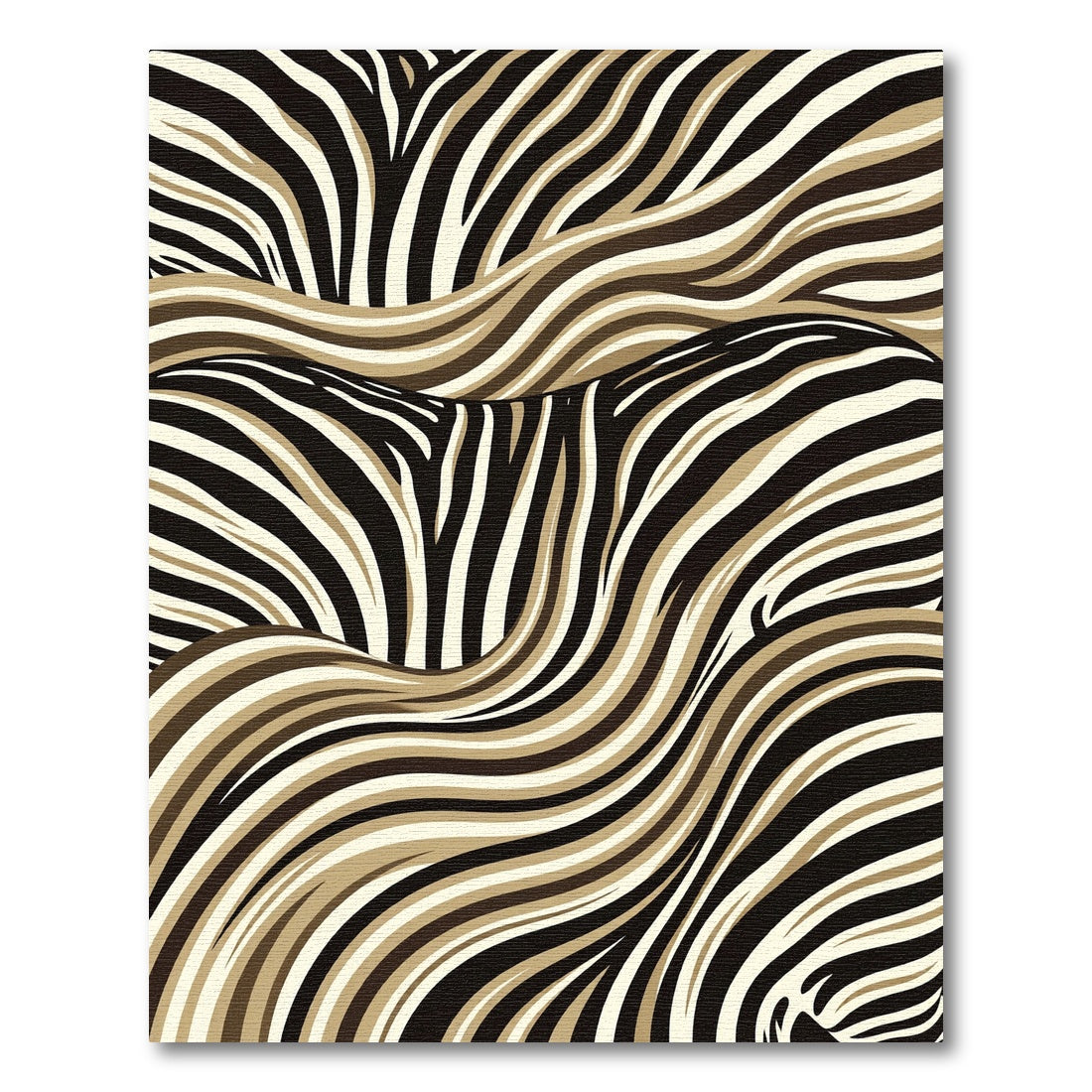Contemporary Earth Tone Zebra Wave Rug