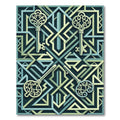 Elegant Sage Key Geometric Interlaced Art Rug