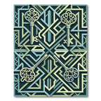 Elegant Sage Key Geometric Interlaced Art Rug