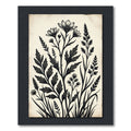 Vintage Black Botanical Floral Arrangement Rug
