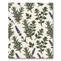 Green Herb Sprigs Lavender Botanical Rug
