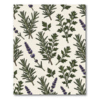 Green Herb Sprigs Lavender Botanical Rug