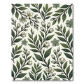 Elegant Olive Green Botanical Jasmine Rug