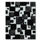 Monochrome Abstract Squared Geometric Art Rug