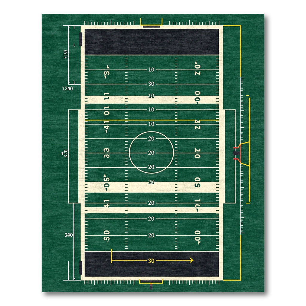 Gridiron Field Line Grass Green Rug