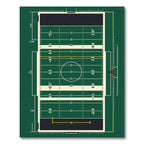 Gridiron Field Line Grass Green Rug