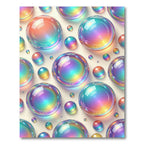 Iridescent Floating Bubbles Sphere Art Rug