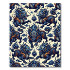 Celestial Blue Dragon Mythical Creature Rug