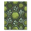 Botanical Sage Hexagon Leaf Trellis Rug