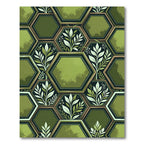 Botanical Sage Hexagon Leaf Trellis Rug