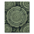Green Wood Grain Rings Pattern Rug