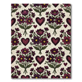 Deep Plum Floral Heart Bouquet Rug