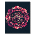 Crimson Poppy Floral Wheel Arrangement Rug