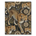 Exotic Leopard Jungle Art Dark Brown Rug