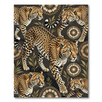 Exotic Leopard Jungle Art Dark Brown Rug
