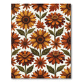 Warm Amber Floral Sunflower Collage Rug