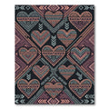 Geometric Heart Tribal Boho Tapestry Rug