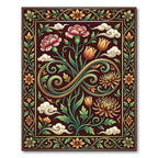 Crimson floral tapestry infinity Rug