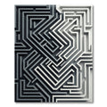 Monochromatic Geometric Labyrinth Abstract Rug