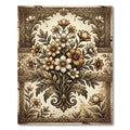 Golden Floral Botanical Sepia Bouquet Rug