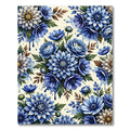 Vibrant Blue Floral Splash Arrangement Rug
