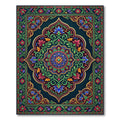 Intricate Floral Medallion Gold Border Rug