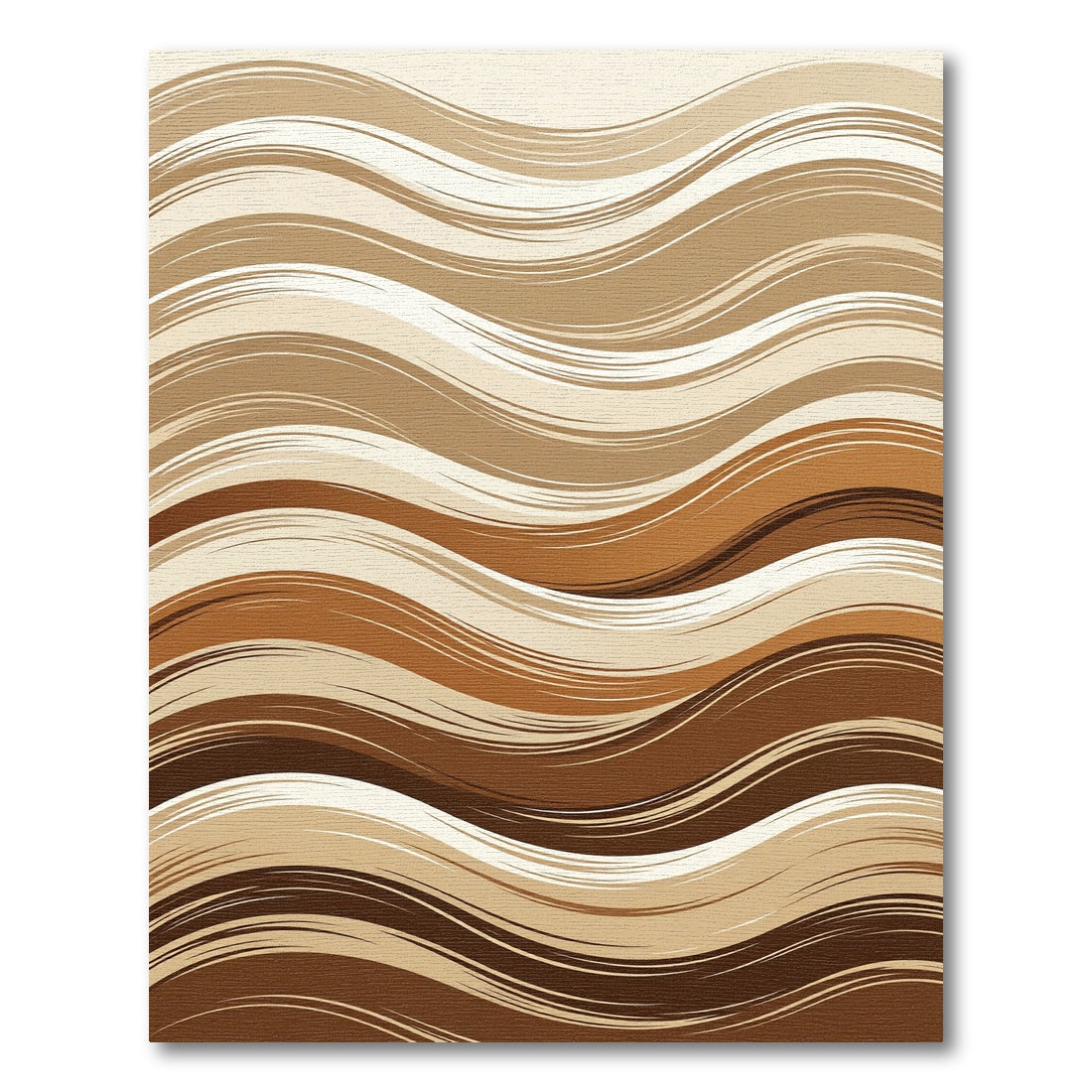 Earthy Chocolate Waves Swirl Rug