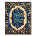 Ornate Indigo Azure Floral Medallion Rug