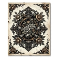 Elegant Victorian Rose Cameo Medallion Rug