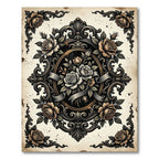 Elegant Victorian Rose Cameo Medallion Rug