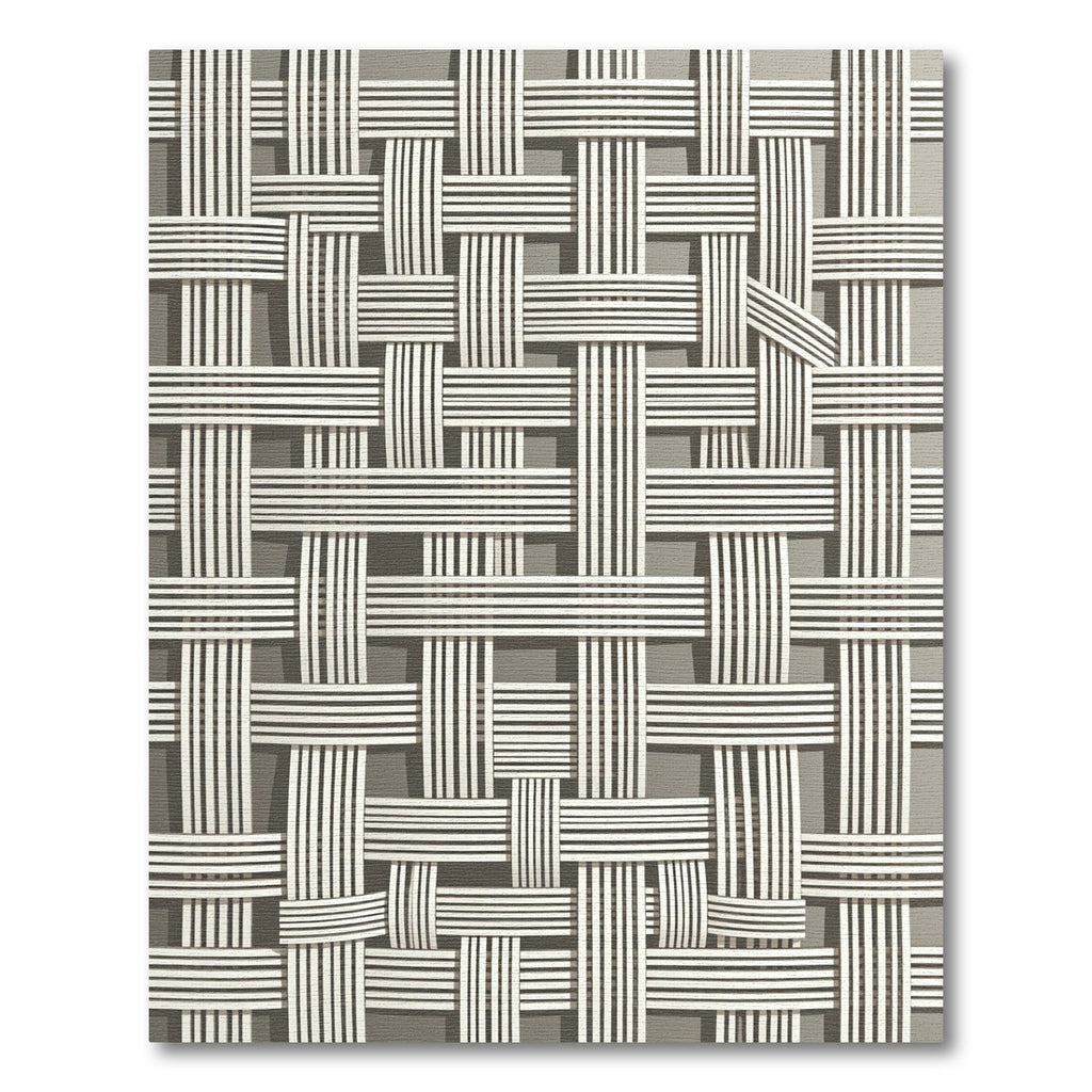 Modern Monochrome Woven Grid Rug