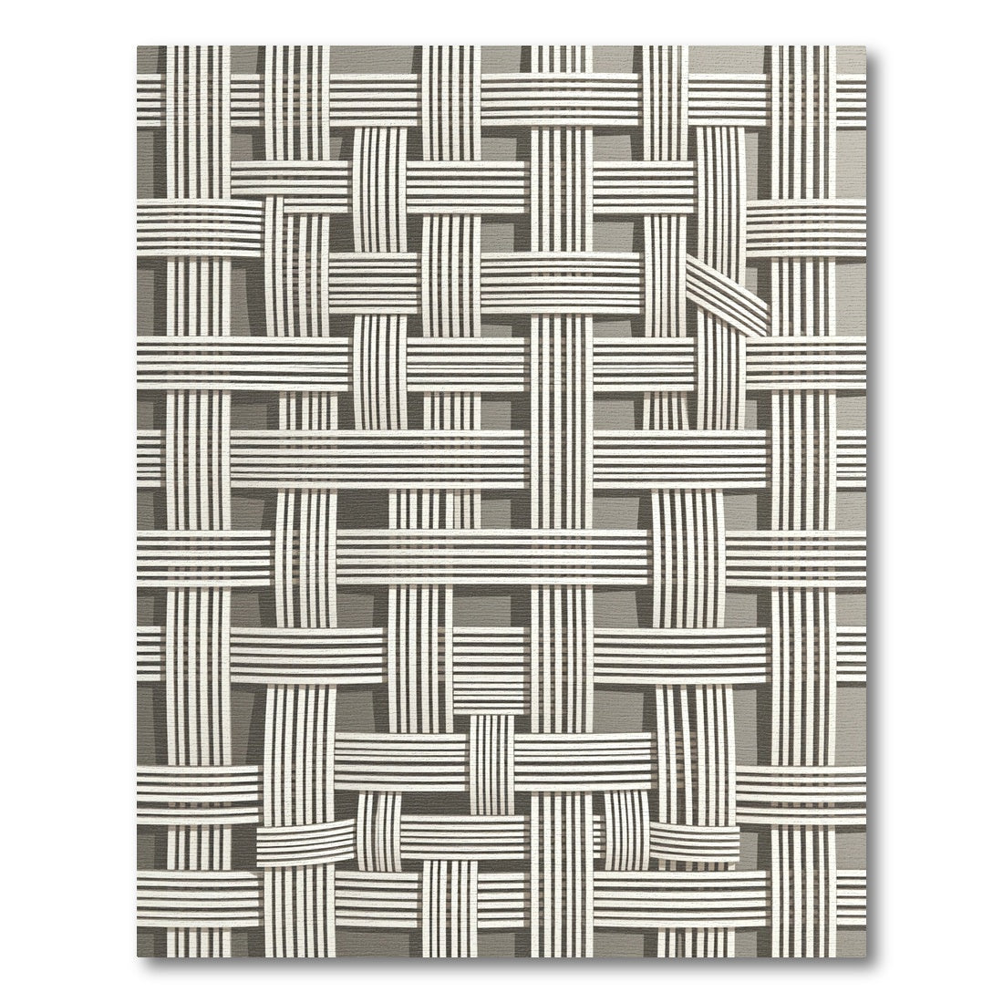 Modern Monochrome Woven Grid Rug
