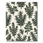 Botanical Green Culinary Herb Illustration Rug