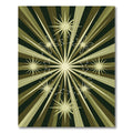 Celestial Olive Green Sunburst Starry Galaxy Rug