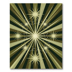 Celestial Olive Green Sunburst Starry Galaxy Rug