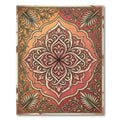 Vintage Terracotta Floral Scroll Medallion Rug