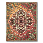 Vintage Terracotta Floral Scroll Medallion Rug