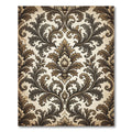 Antique Brown Floral Acanthus Damask Rug