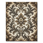 Antique Brown Floral Acanthus Damask Rug